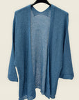 Cardigan aperto in maglia con maniche 3/4