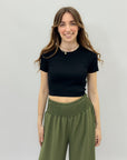 Maglia crop tinta unita
