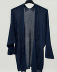 Cardigan aperto in maglia con maniche 3/4
