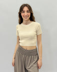 Maglia crop tinta unita