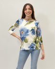 Maglia con stampa fiori