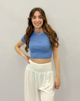 Maglia crop tinta unita