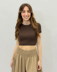 Maglia crop tinta unita