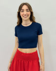 Maglia crop tinta unita