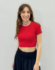 Maglia crop tinta unita