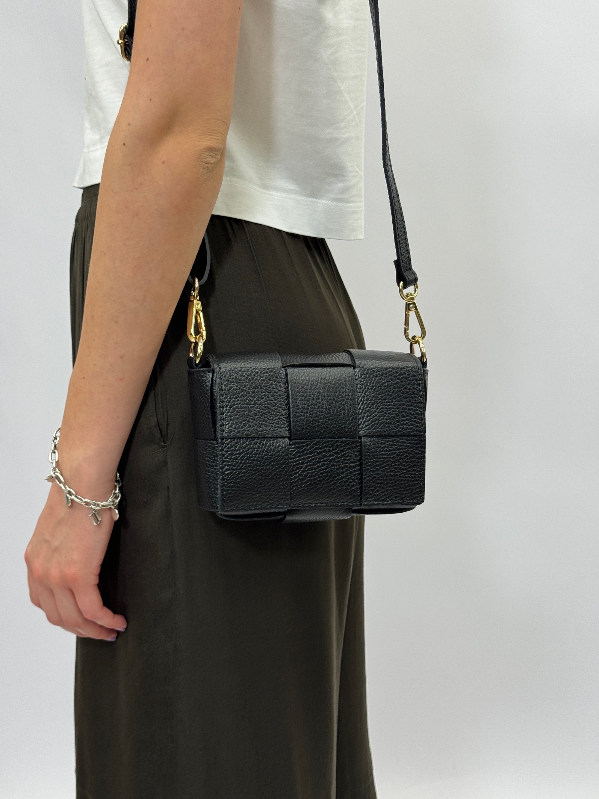 Borsa in vera pelle intrecciata - Made in Italy