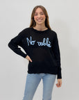 Maglia primaverile con scritta ricamata "No vabbè"