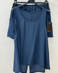 Completo con top svasato e shorts