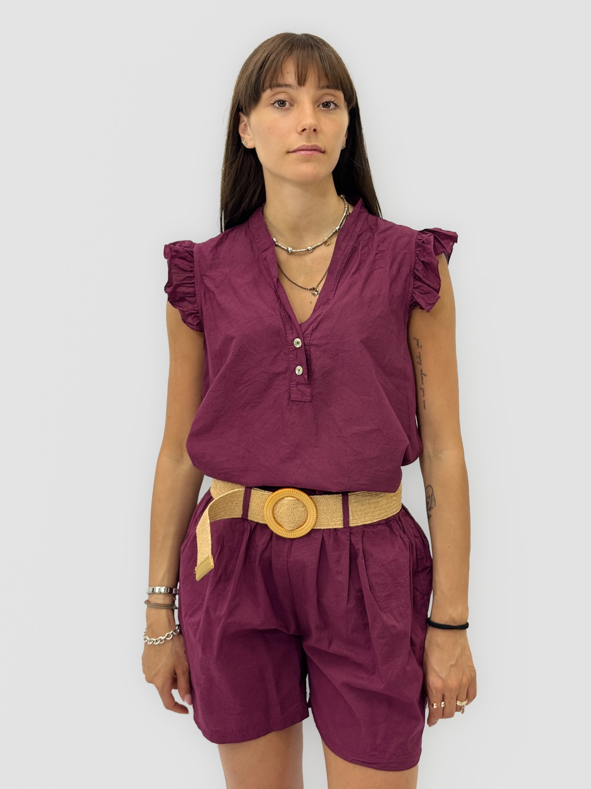 Completo con Top Volant e Shorts