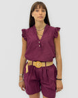 Completo con Top Volant e Shorts