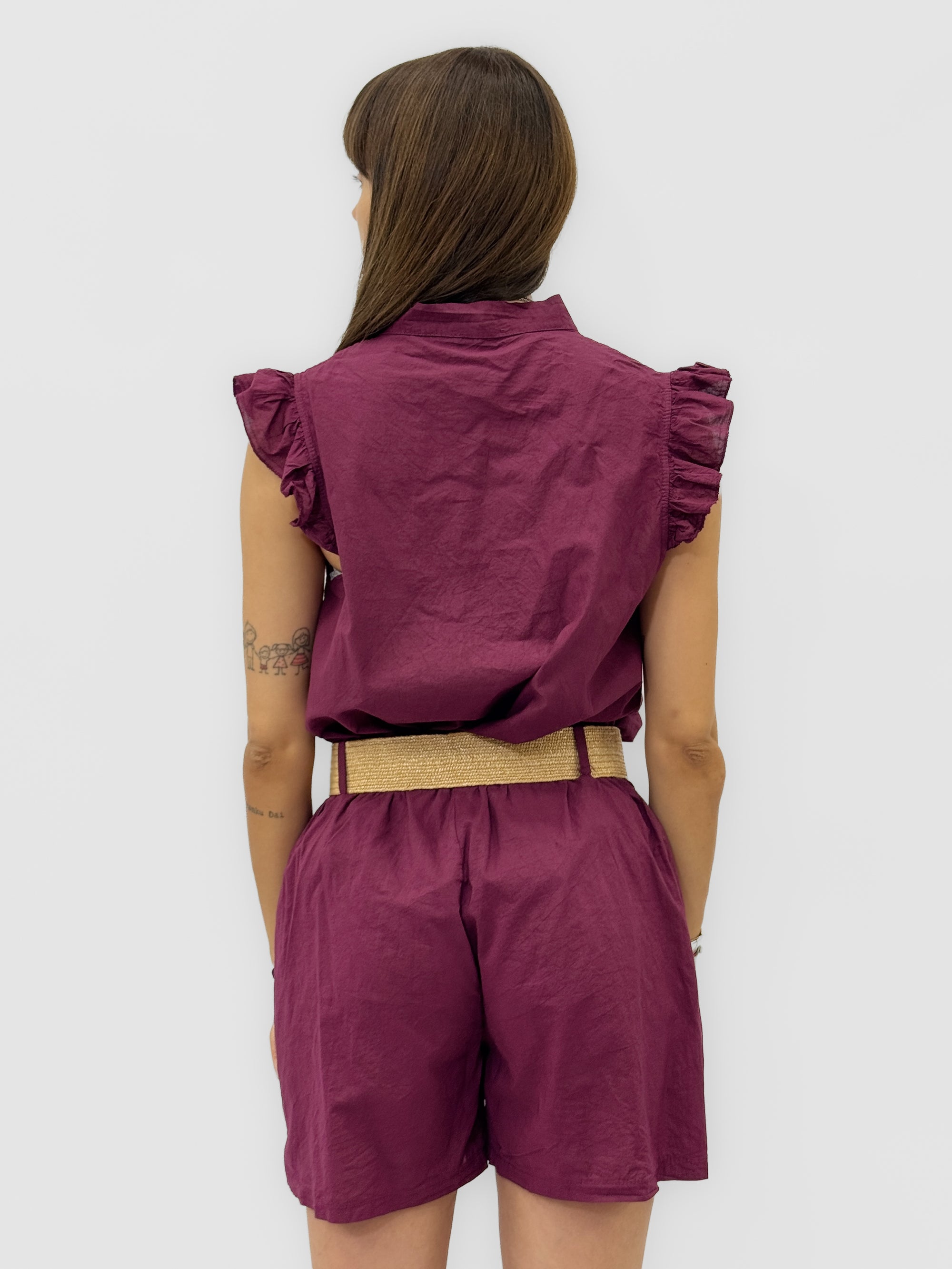 Completo con Top Volant e Shorts