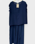 Completo top sfrangiato e pantalone palazzo