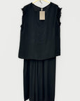 Completo top sfrangiato e pantalone palazzo