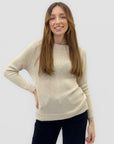Maglia girocollo con bottoni decorativi sul retro