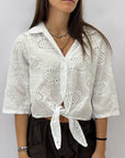 Camicia Bianca in Sangallo con Nodo