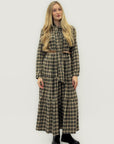 Abito lungo scozzese tartan con cintura – stile country chic