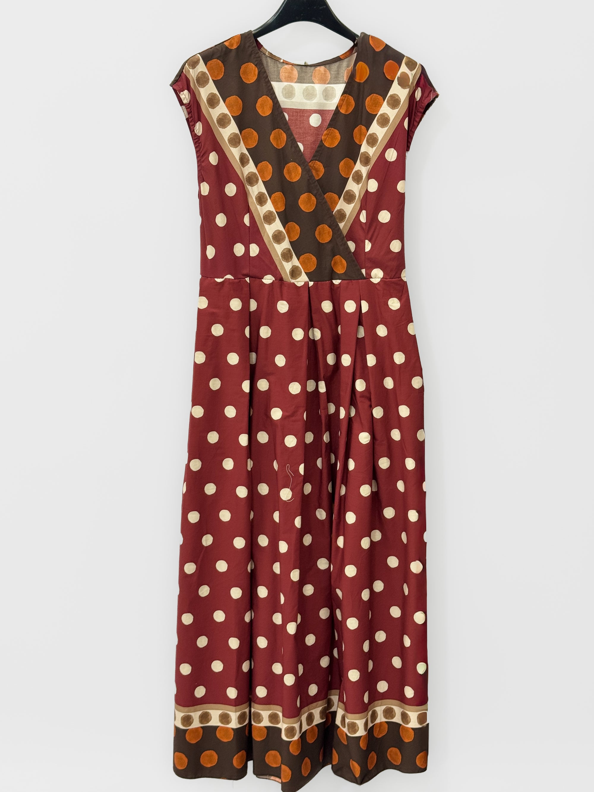 Abito Midi a Pois con Cintura