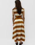 Abito Midi in Cotone a Righe