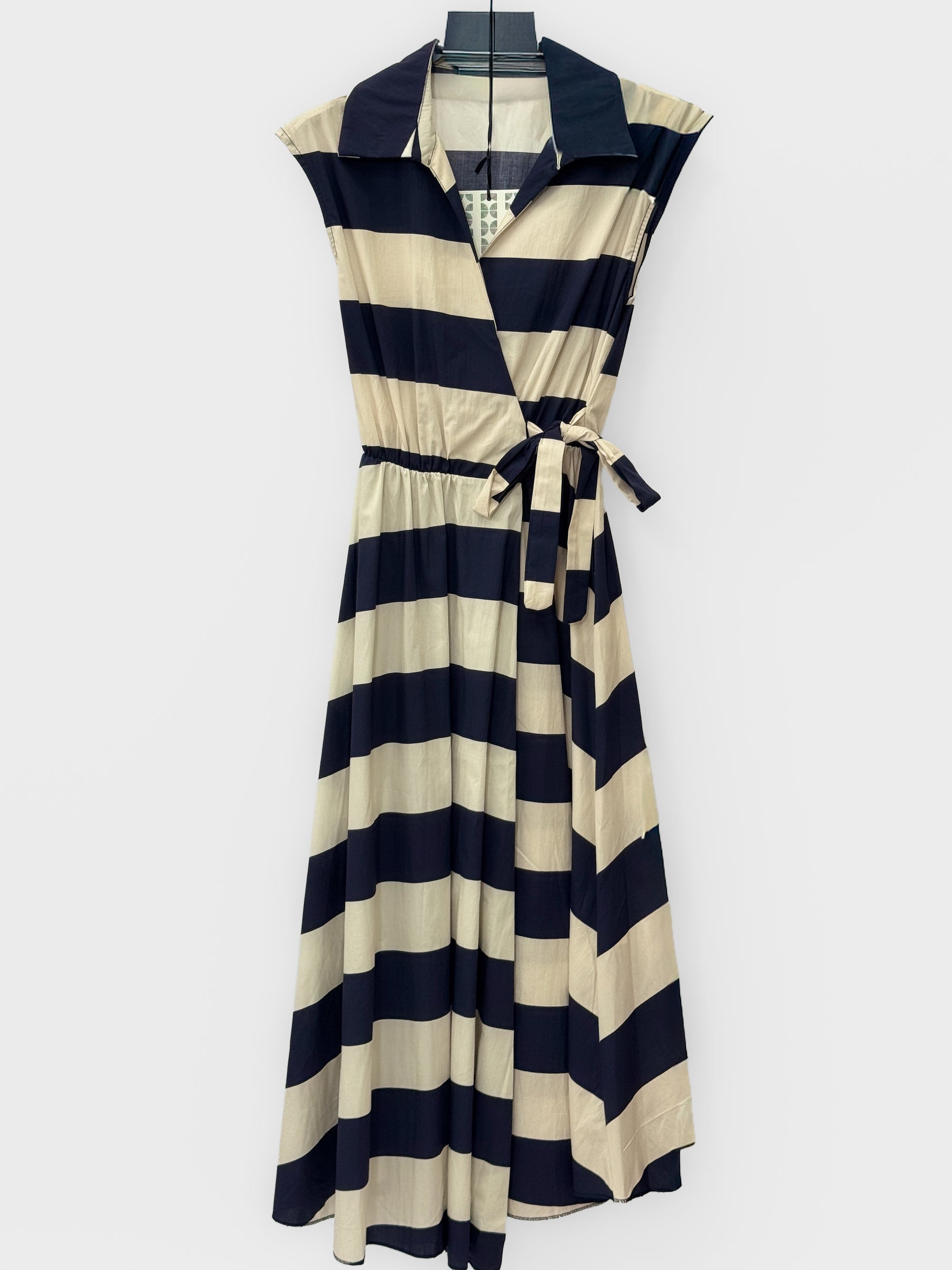 Abito Midi in Cotone a Righe