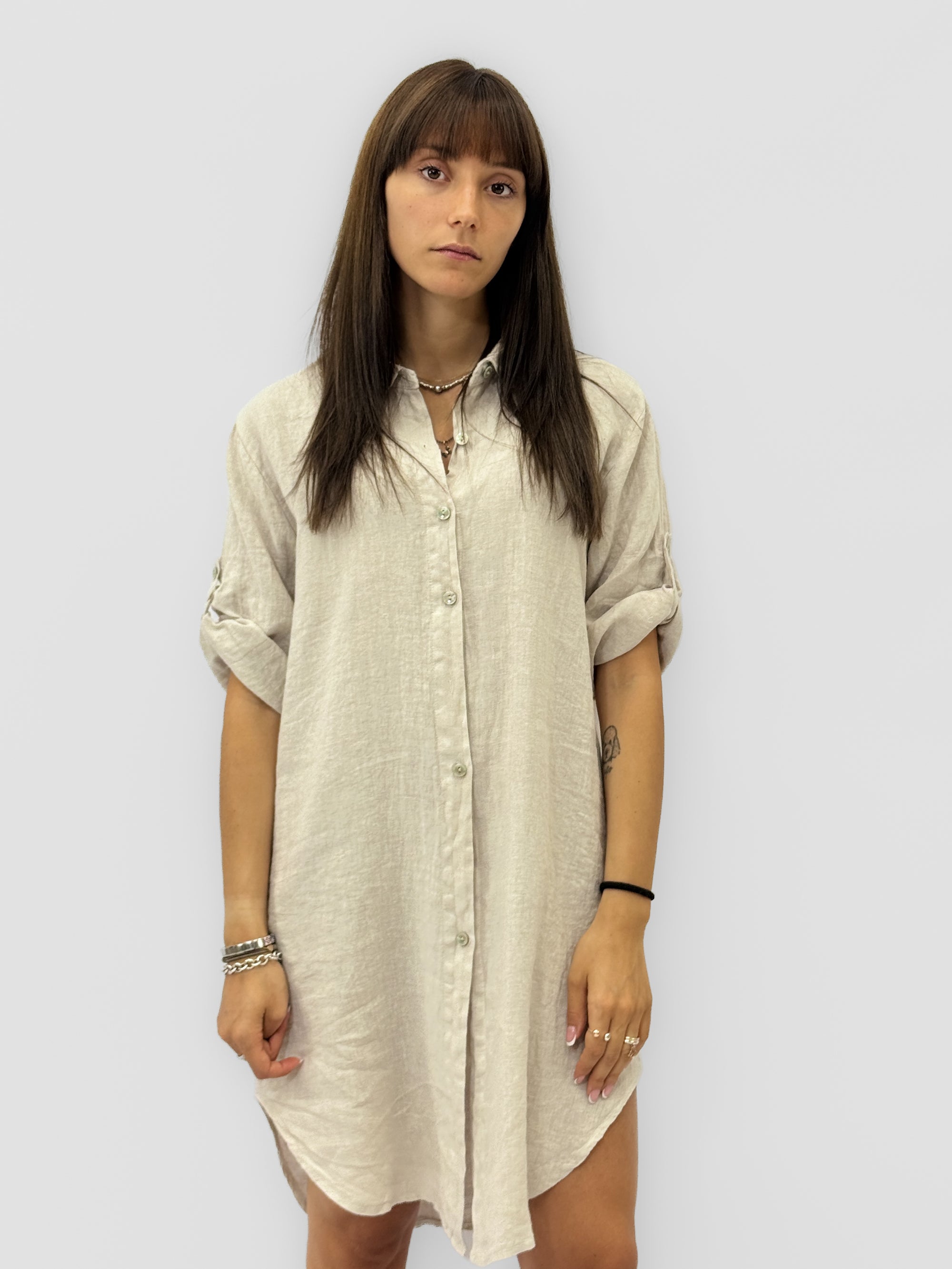 Camicia Oversize in 100% Lino Naturale