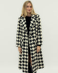 Cappotto lungo maxi pied de poule