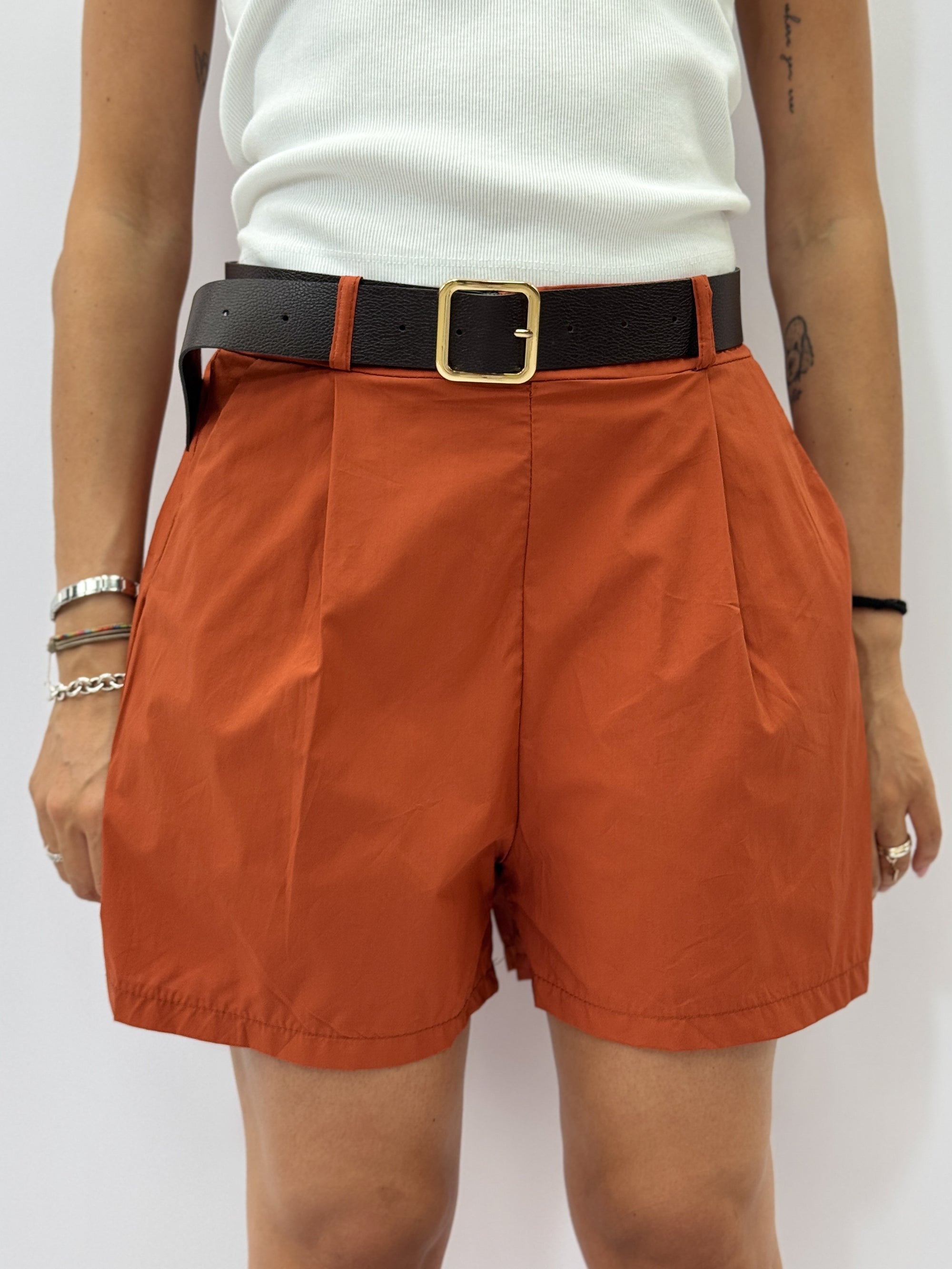 Pantaloncini in 100% Cotone con Pinces