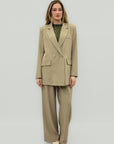 Completo Donna Gessato Blazer Doppiopetto e Pantalone