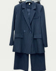 Completo Donna Gessato Blazer Doppiopetto e Pantalone