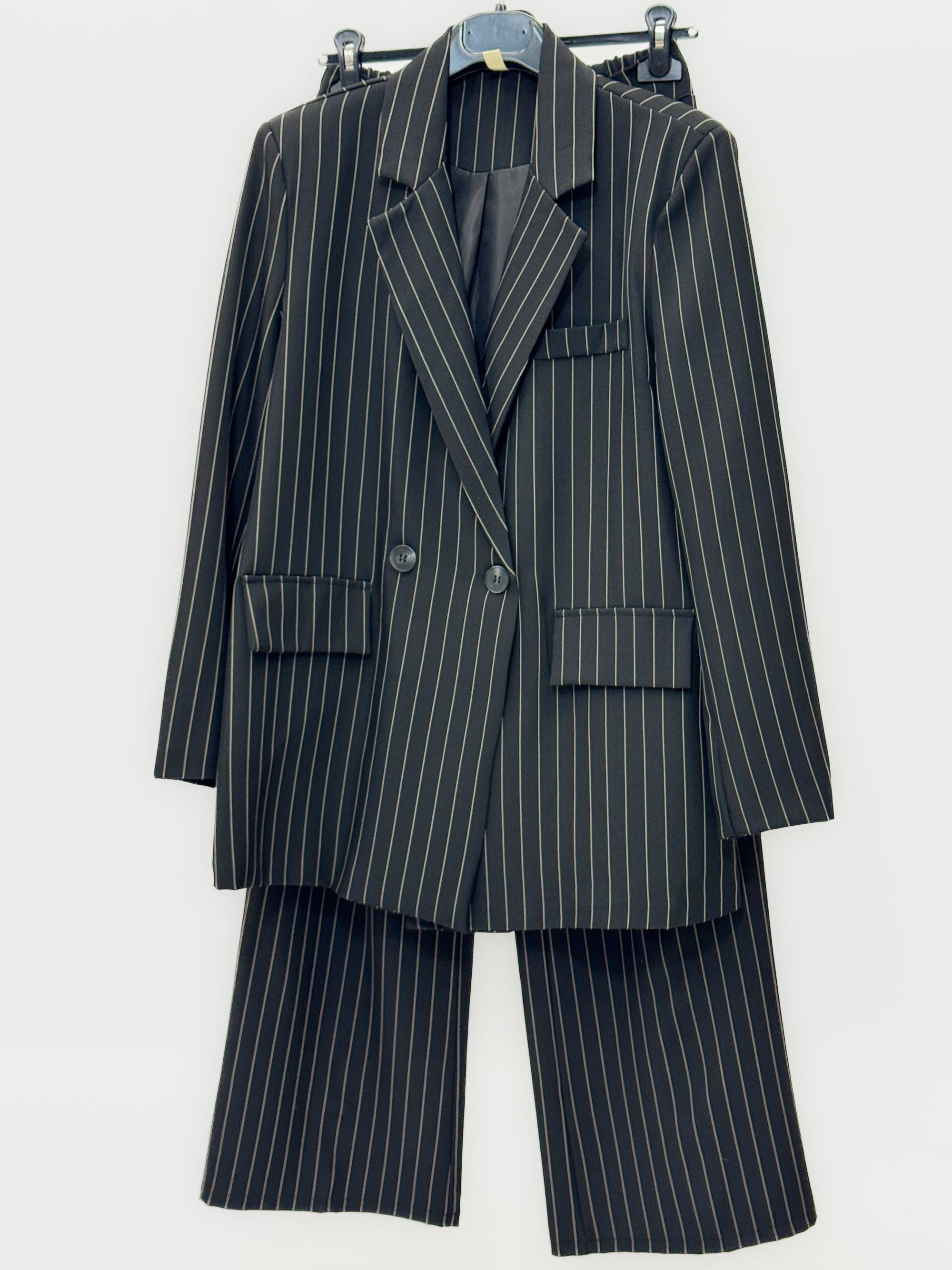 Completo Donna Gessato Blazer Doppiopetto e Pantalone