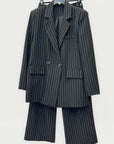 Completo Donna Gessato Blazer Doppiopetto e Pantalone