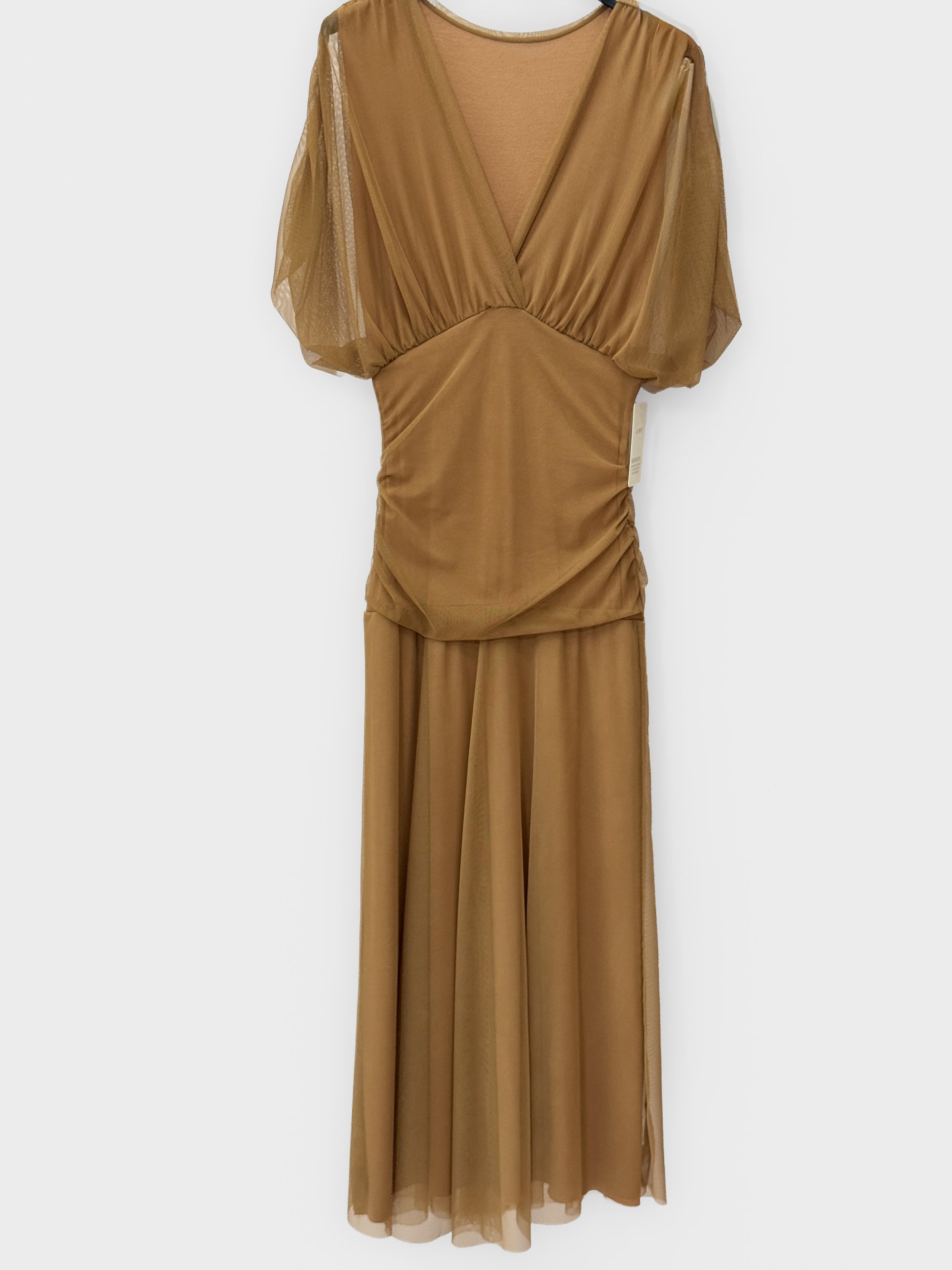 Abito Midi in Tulle con Maniche Velate