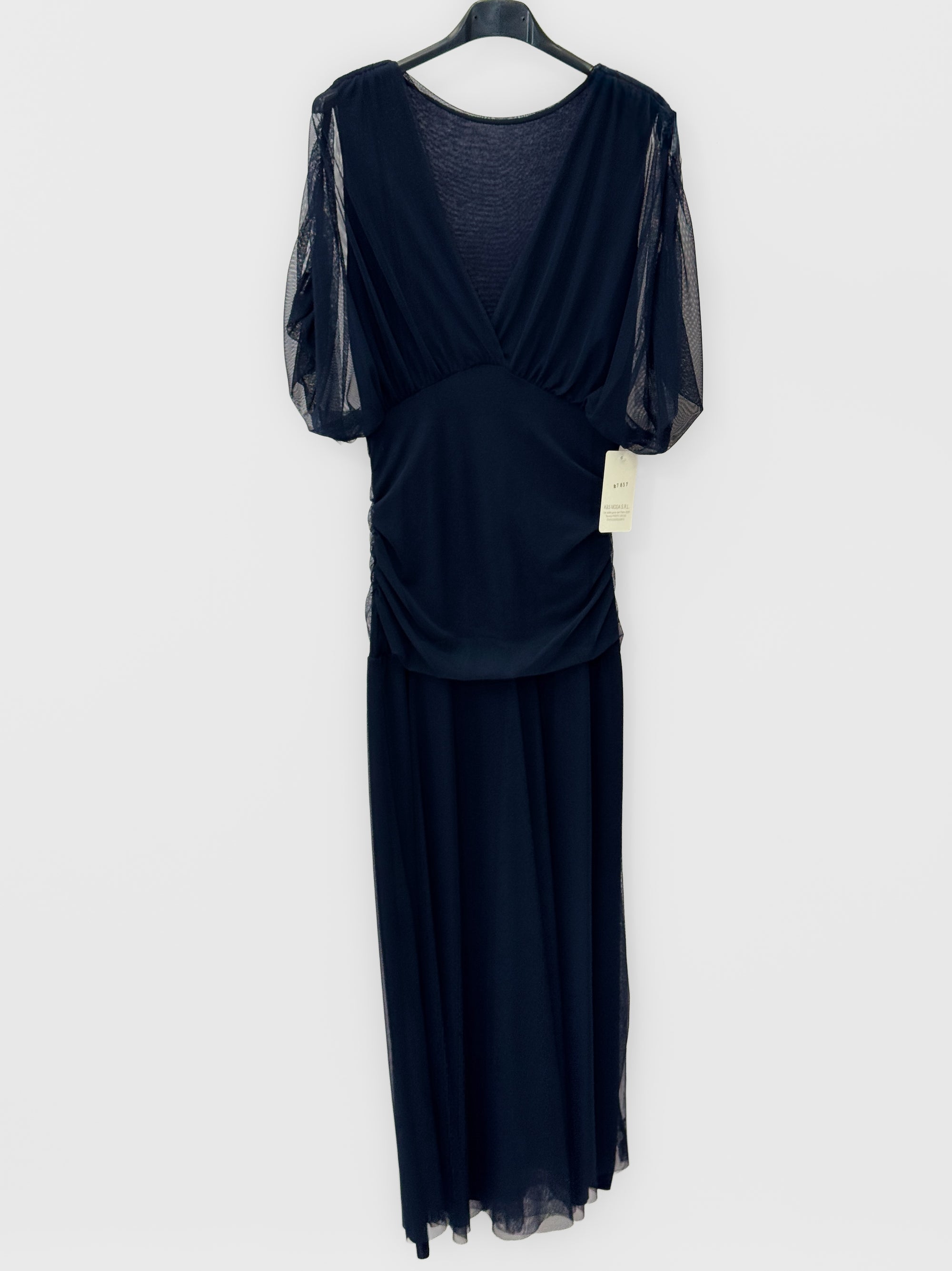 Abito Midi in Tulle con Maniche Velate