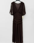 Abito Midi in Tulle con Maniche Velate