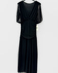 Abito Midi in Tulle con Maniche Velate