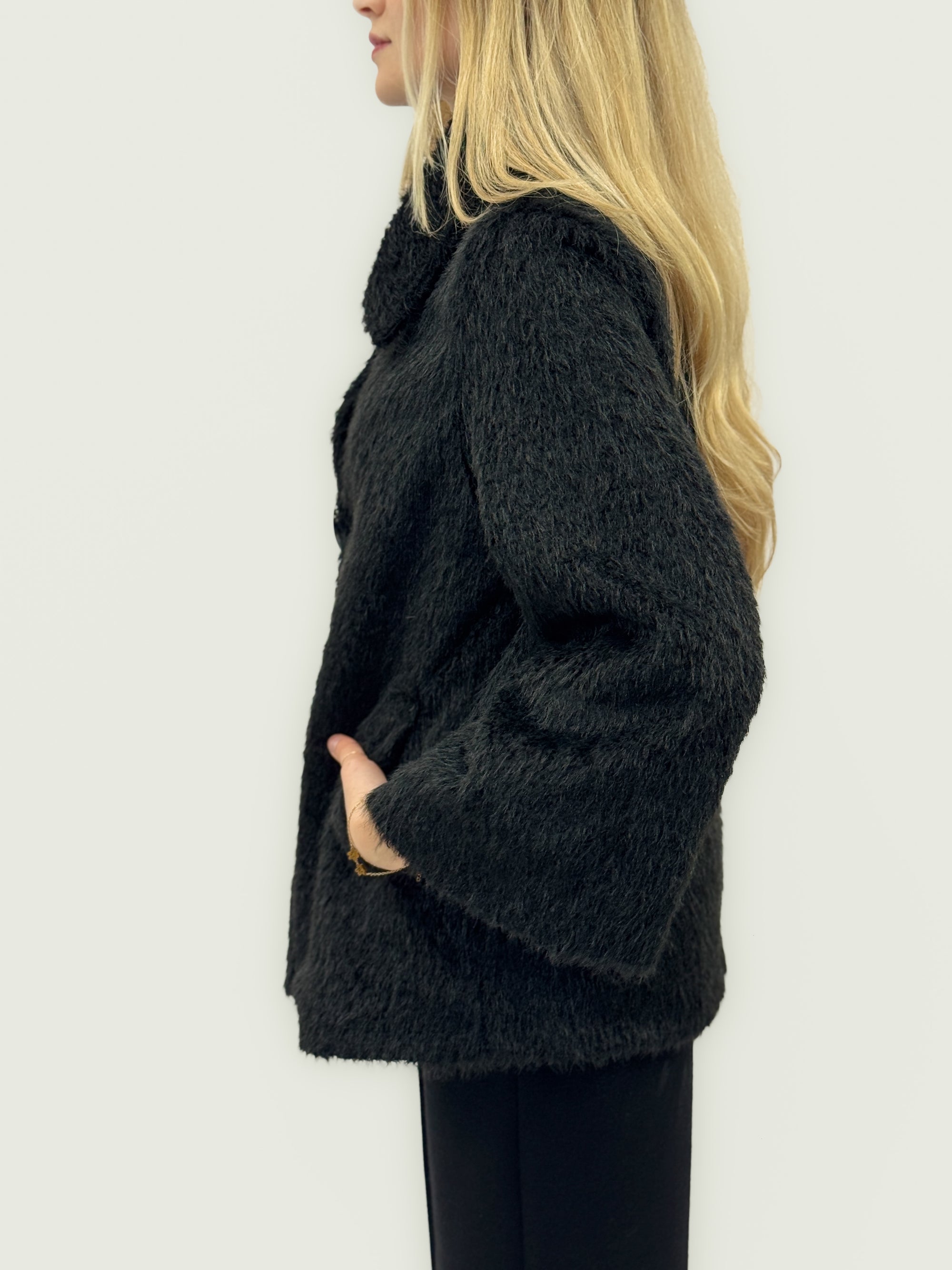 Giacca effetto cavallino con maxi bottoni