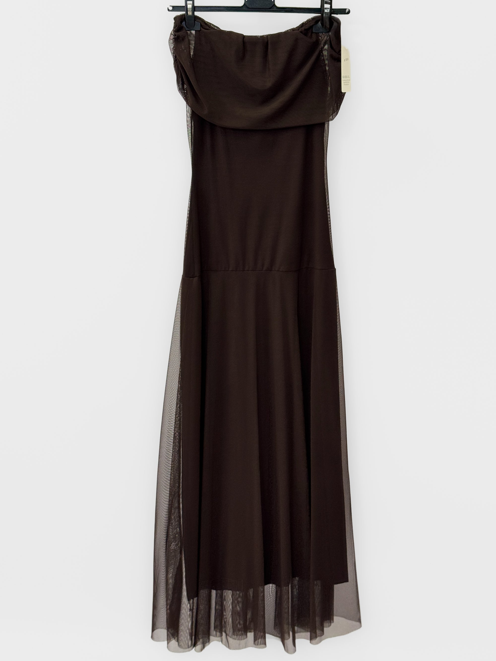 Abito Midi in Tulle con Scollo Bardot