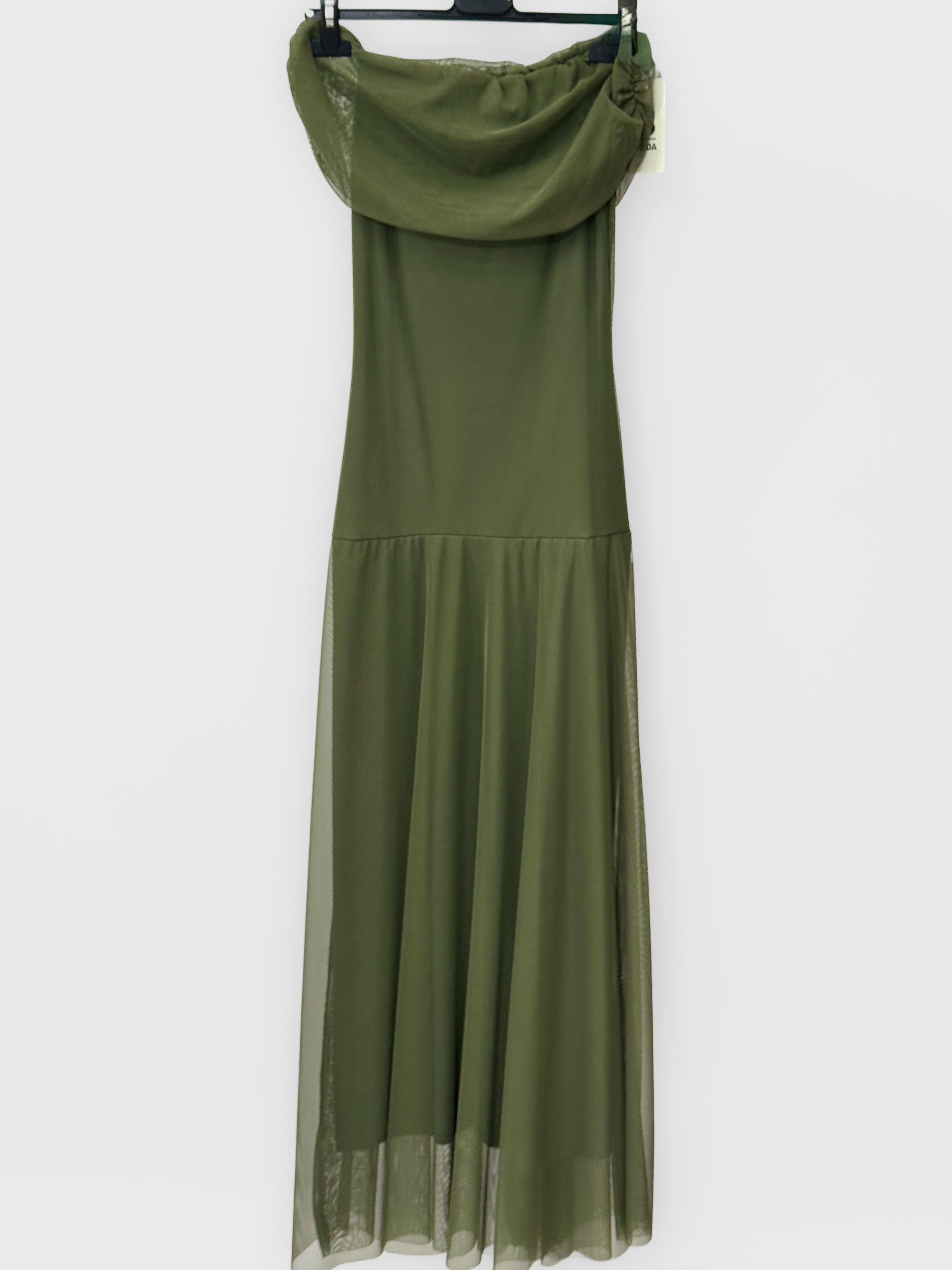 Abito Midi in Tulle con Scollo Bardot