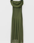 Abito Midi in Tulle con Scollo Bardot
