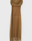 Abito Midi in Tulle con Scollo Bardot