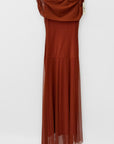 Abito Midi in Tulle con Scollo Bardot