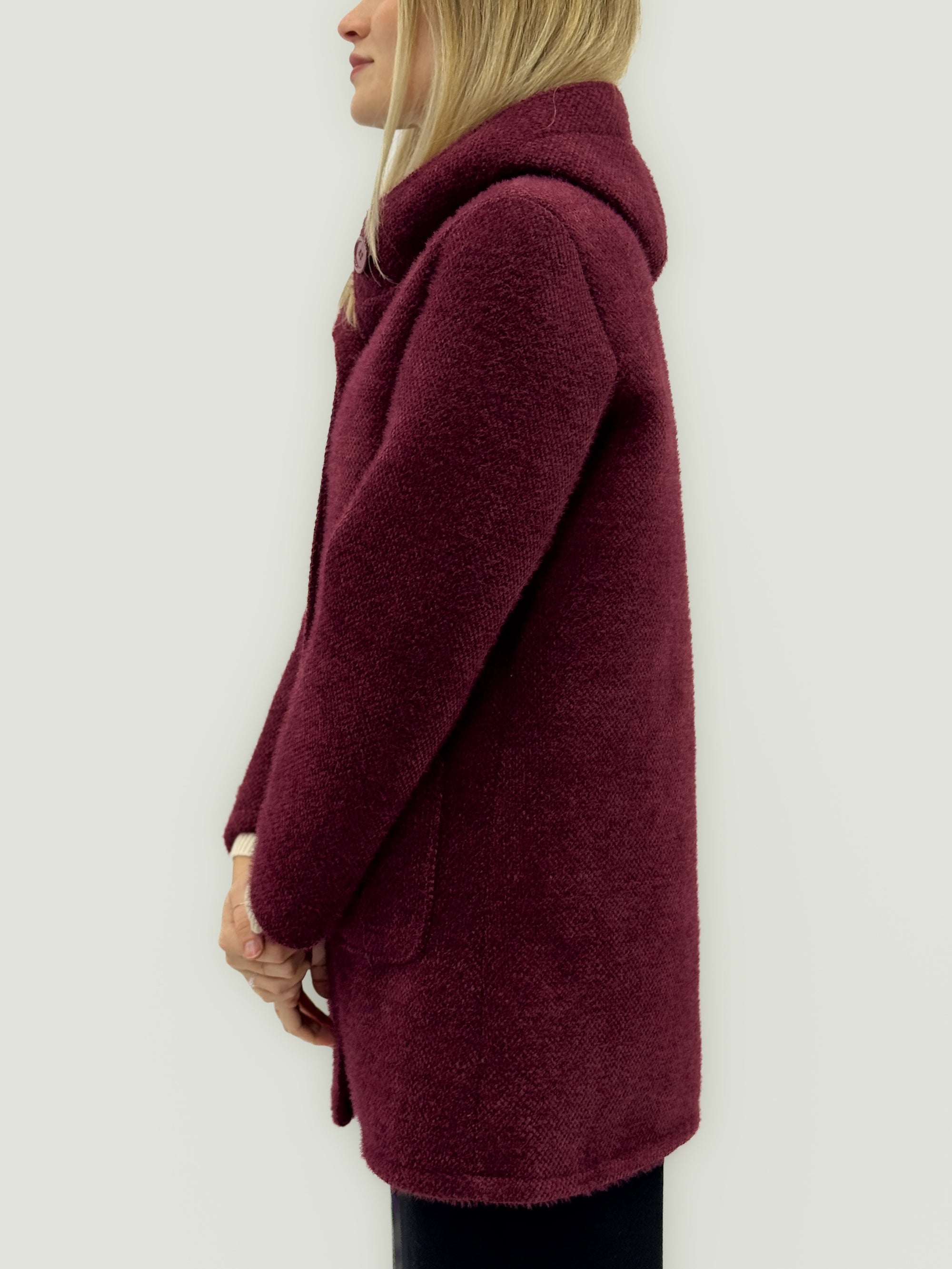 Cappotto caldo effetto teddy con cappuccio