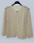 Cardigan in maglia traforata rombi con chiusura