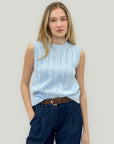 Gilet in Maglia Intrecciata con Taglio Moderno