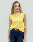 Gilet in Maglia Intrecciata con Taglio Moderno