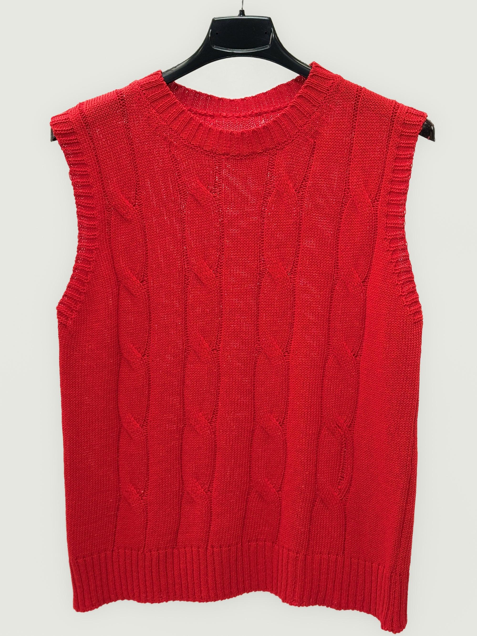Gilet in Maglia Intrecciata con Taglio Moderno