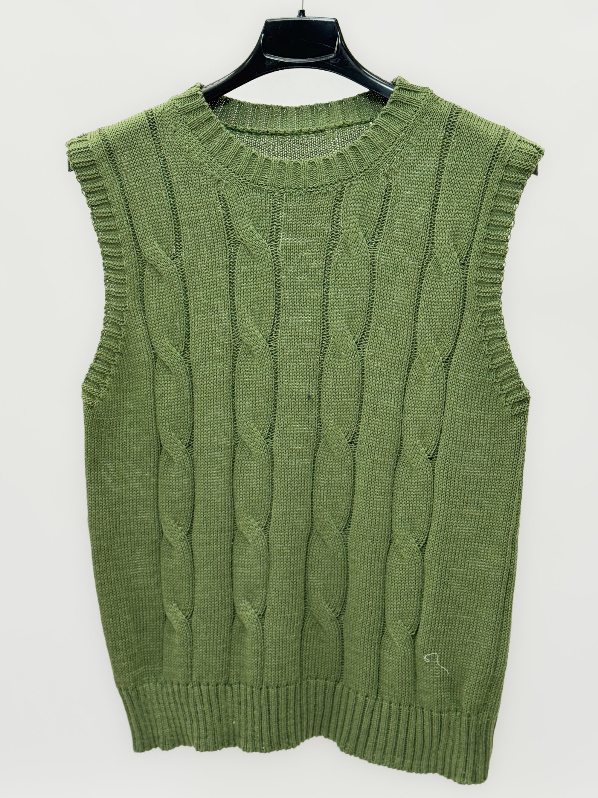 Gilet in Maglia Intrecciata con Taglio Moderno