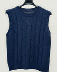Gilet in Maglia Intrecciata con Taglio Moderno