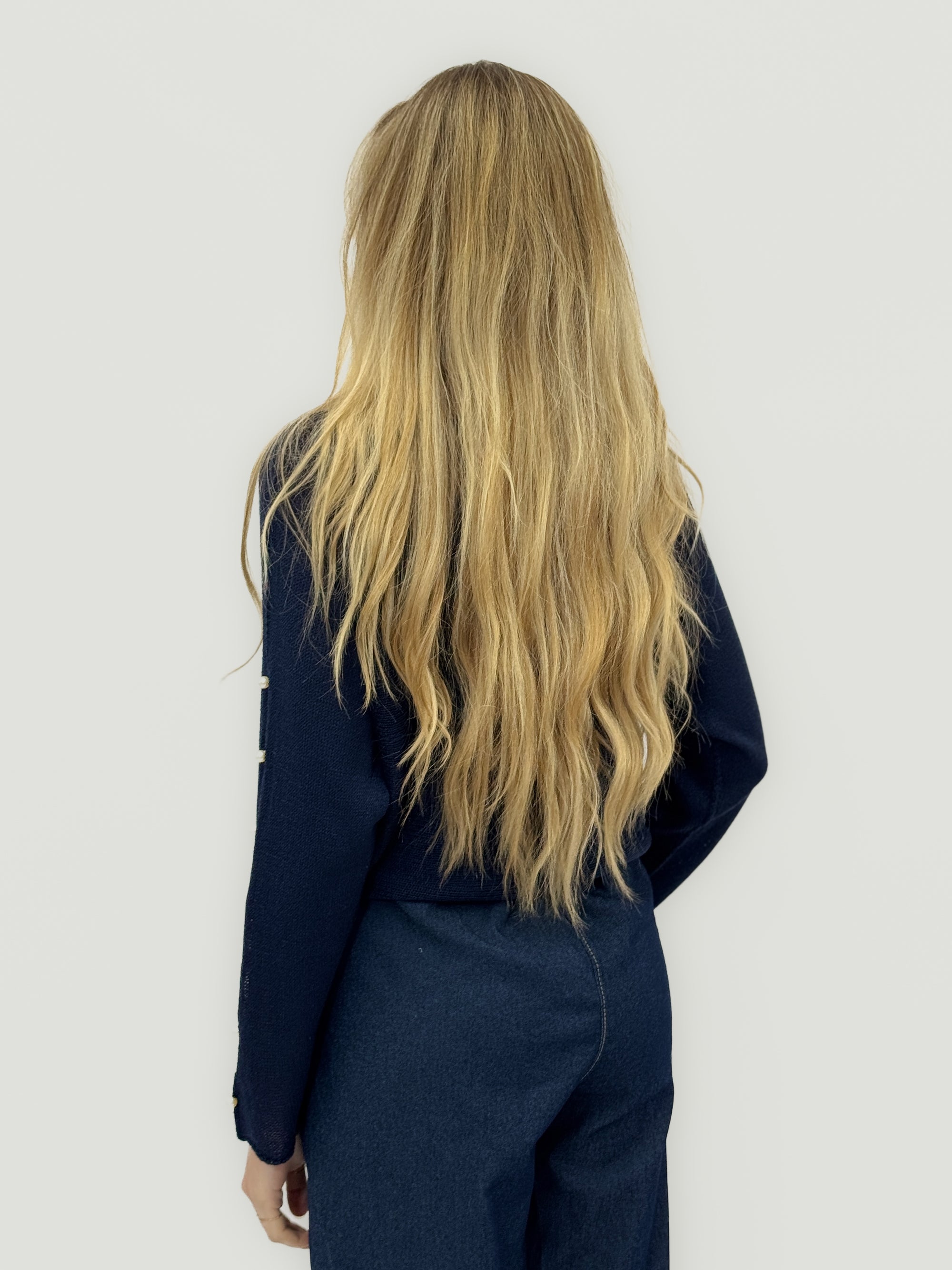 Maglia Donna con Maniche Traforate e Dettagli Perle