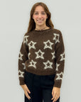 Maglione misto lana con motivo a stelle