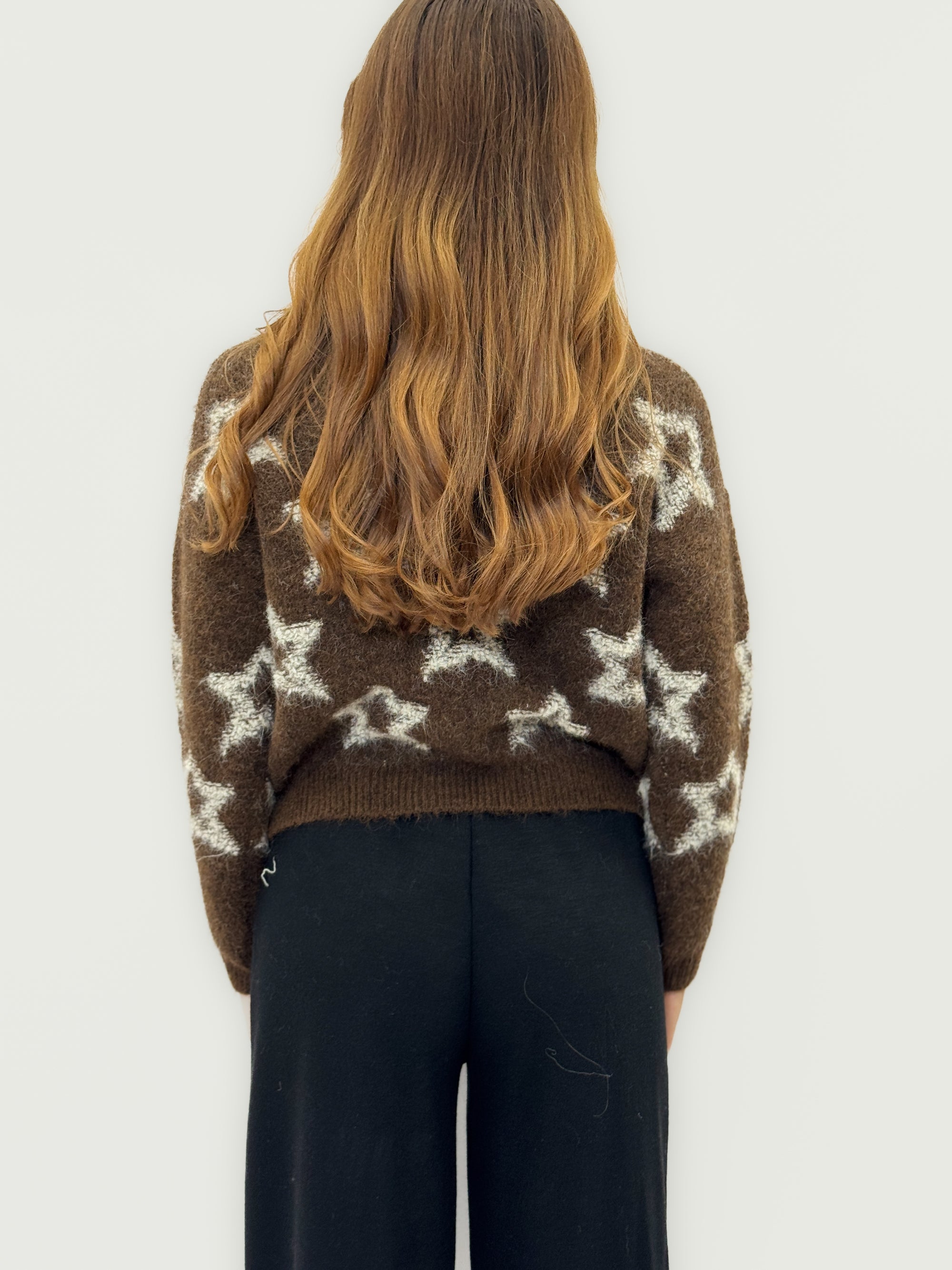 Maglione misto lana con motivo a stelle